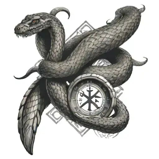 Ade Whit Runes And Snake