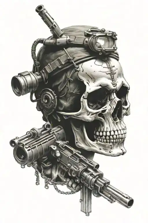 Skull Guns Death Military Gear