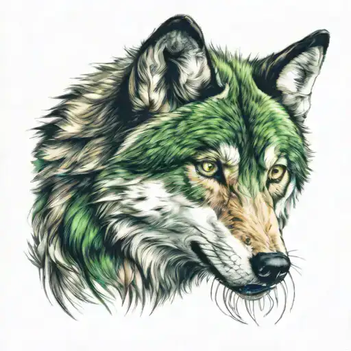 Green Eyes Wolf