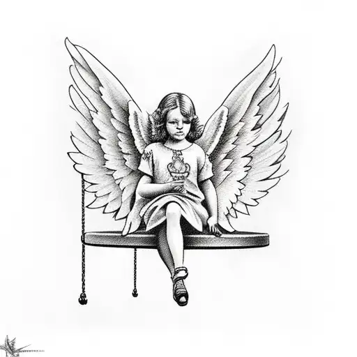 Angel Sitting On A Swing