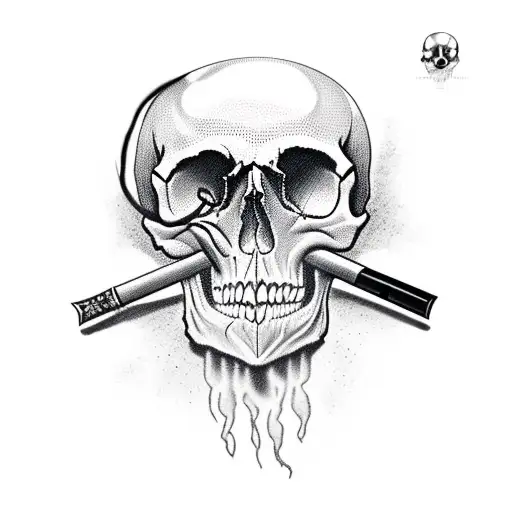 Skull With Bayonet And Smoke In Eyes