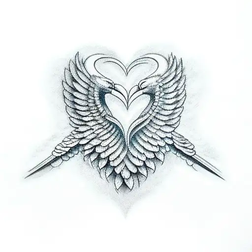 Love Heart In Hands With Eagle Wings