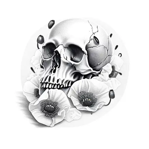 Skull With Poppies