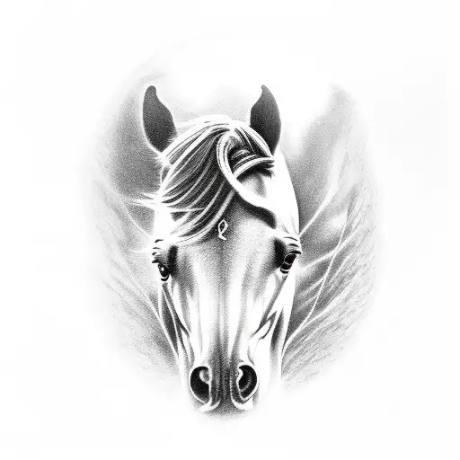 Horse With Mental Health Symbol