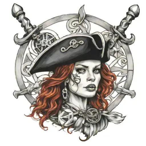 Female Pirate Red Hair Celtic