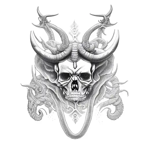 Sleeve Of Taurus Style With Dark Theme Of Death And The End Of The World