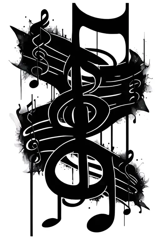 Music Notes Etched Into Skin Glass Bones