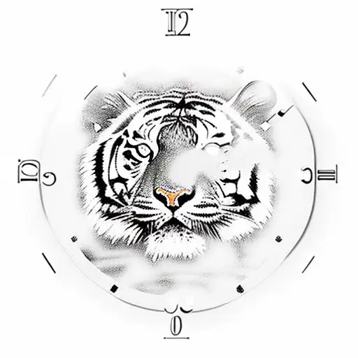 A Tiger's Paw Print Inside A Clock Mechanism