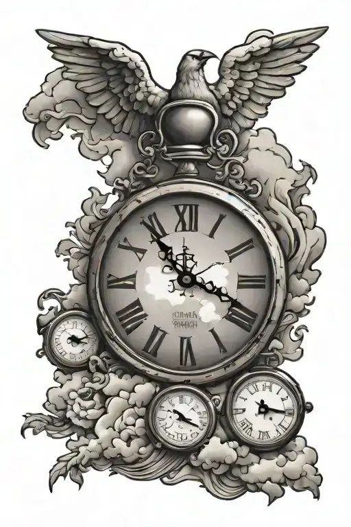 Tottenham Logo With Clouds And Clock