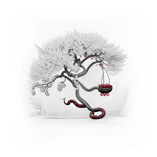 Cherry Tree With Snakes