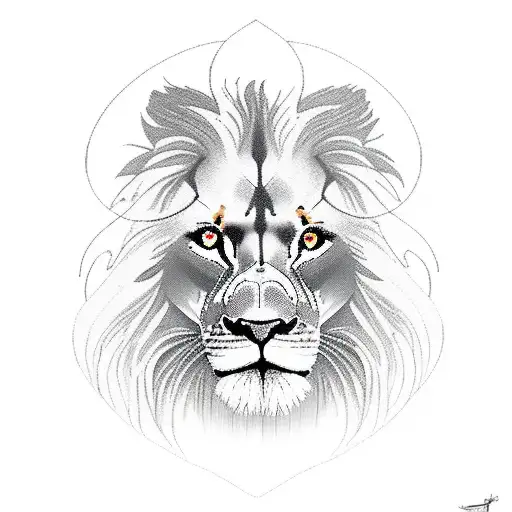 Enchanted Forest With A Majestic Lion