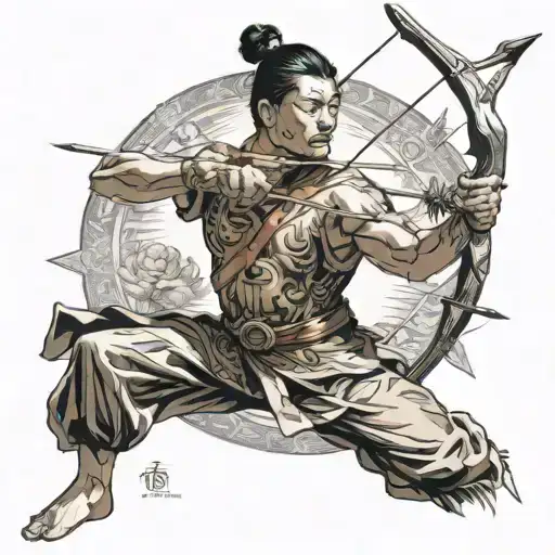 Chinese Man Shoots Arrow Towards The Sun