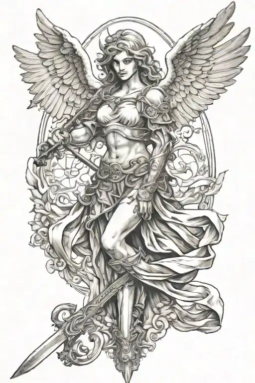 Arch Angel Holding A Sword