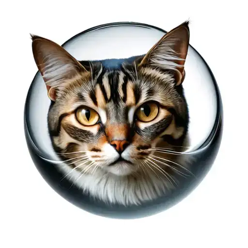 Cat Close Up Shot Like Fishbowl Pov