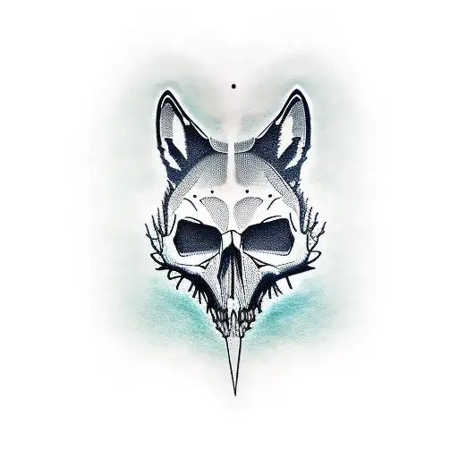 Lower Arm Sleeve Pine Tree With Wolf Skull