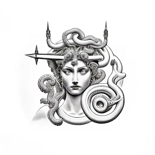 Athena Battling Medusa