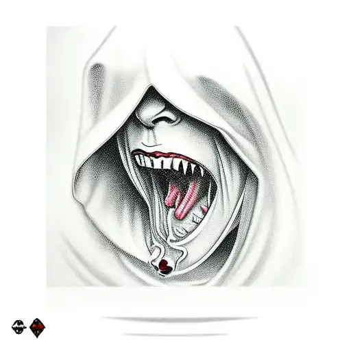 Evil Nun Biting Cross