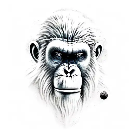 Ape From The Movie Planet Of Apes Combined With The Space Elements