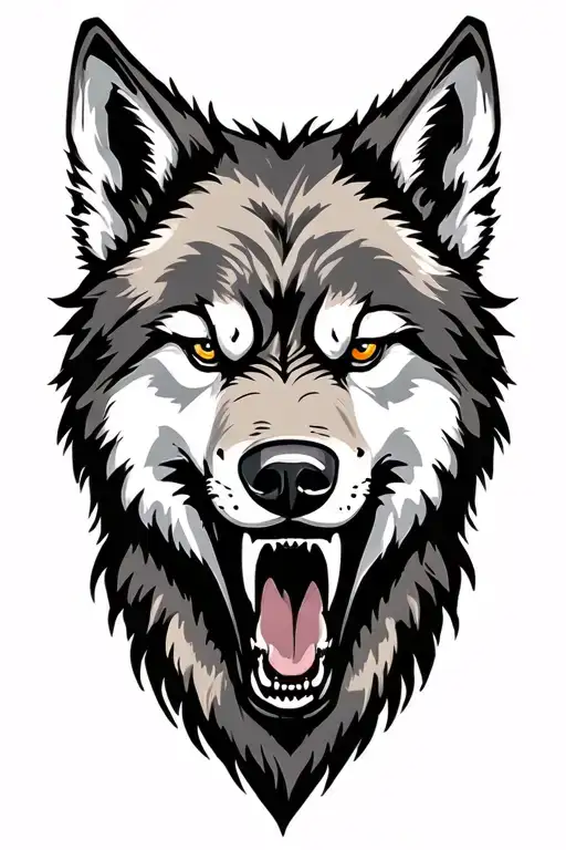 Snarling Wolf Head