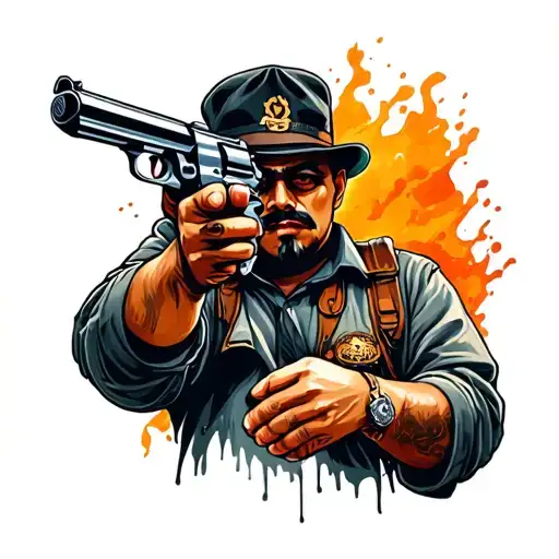 Gangster With A Gun That Says Aff