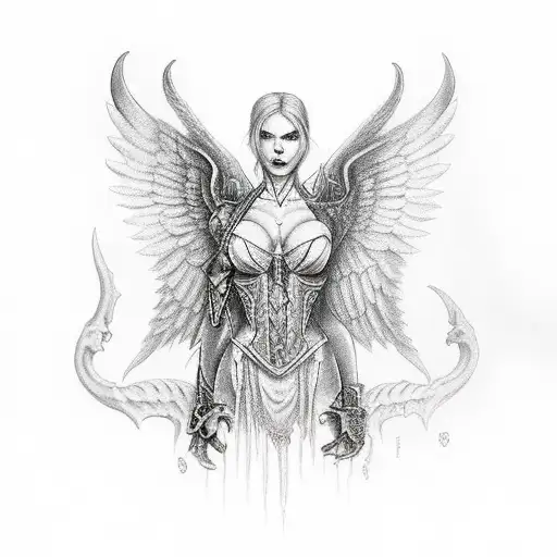Lilith From Diablo 4 With Wings