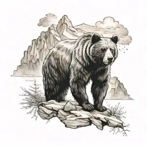 Bear With Mountains
