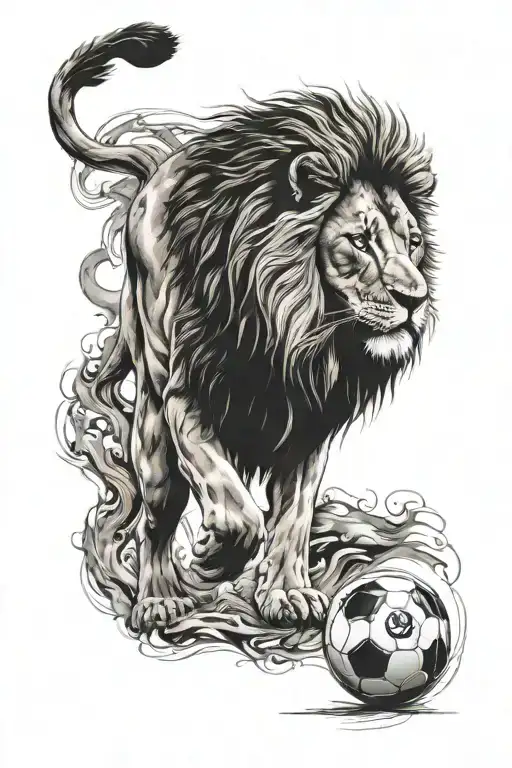 Lion And Galatasaray Football Tatto