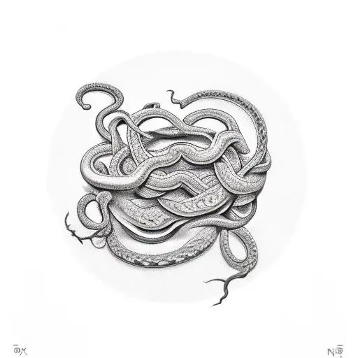 Roman Numeral Seven With A Snake And Vines Weaving Through It