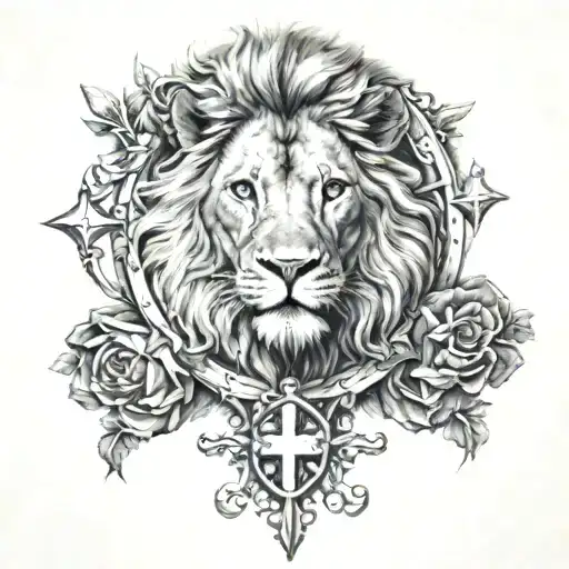 Lion And Cross