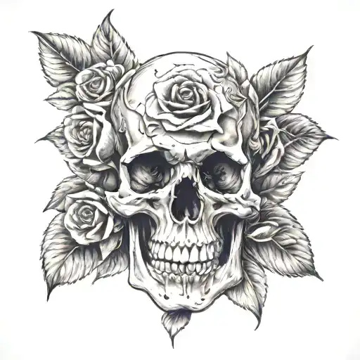 Skull And Rose