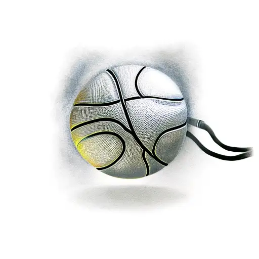 Basketball With Speaker Playing Music