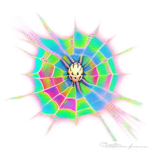 Vibrant Color Spiderweb 3D Negative Space