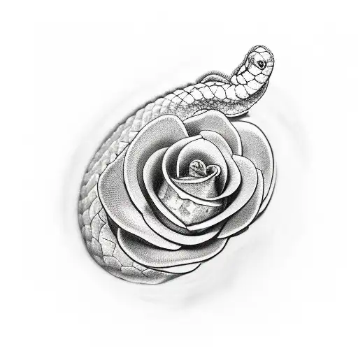 Baby Foot Print And Flowers With A Snake