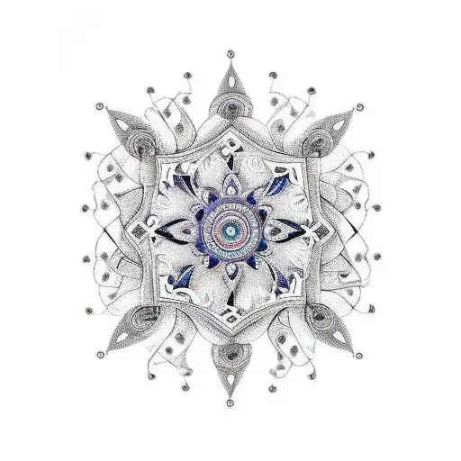 A Combination Of Different Indian Classical Instruments In A Symmetrical Design