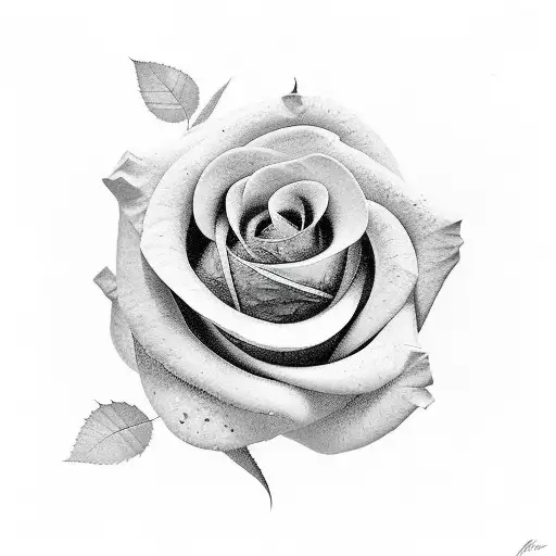 Abstract Small Roses With Leaves