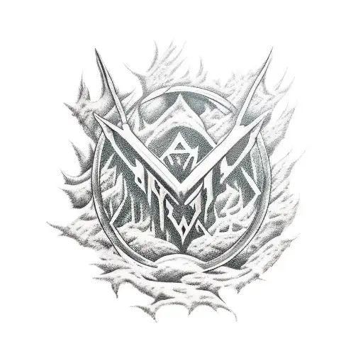 Heavy Metal Band Logo Integrated Into A Forest Scene