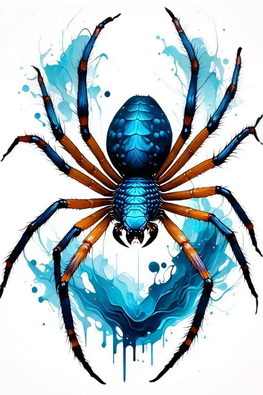 Spider With Abstracts Elements Around