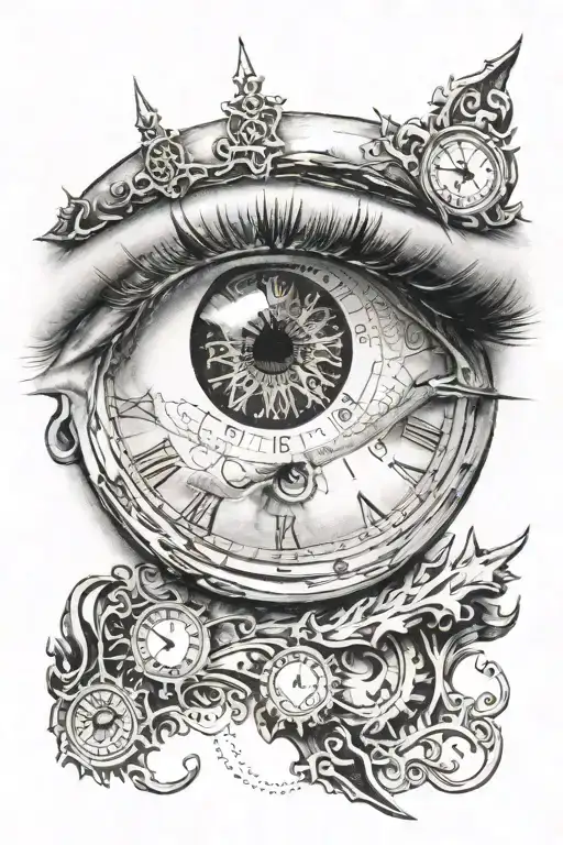 An Eye With Clock Hands Inside The Pupil