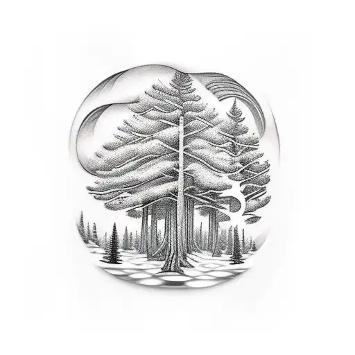 Forest With Nordic Runes