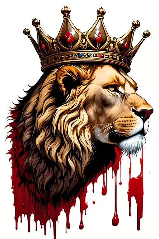 Bloody Leo With Crown Inside Of A Detailed State Of Arkansas