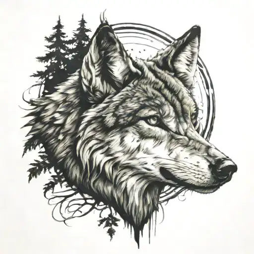 Wolf And Forest