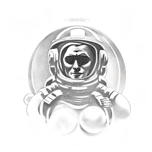 Thigh Tattoo Of An Astronaut On Top Of A Spartan Warrior & Zeus With Clouds In The Back Ground