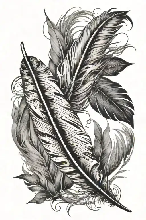 Feather Swaying With Pura Vida Written Underneath