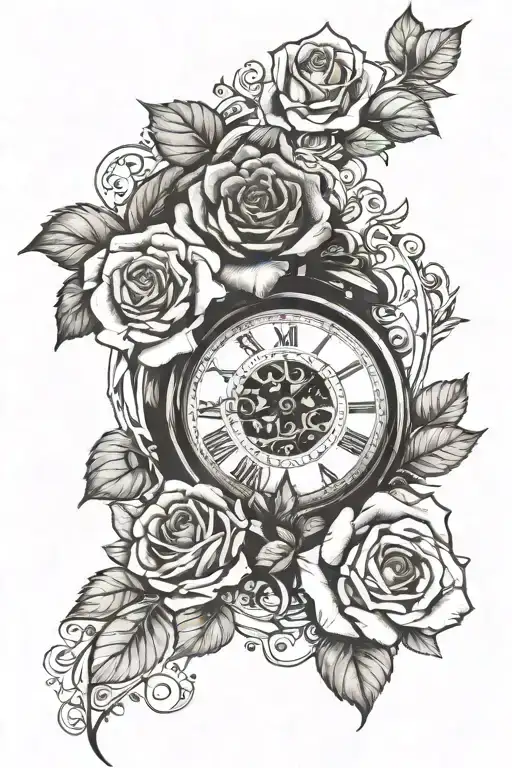 Roses And A Clock