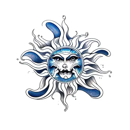 Sun With Ocean Waves