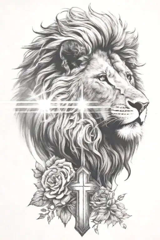 Christian Cross Lion Light Rays