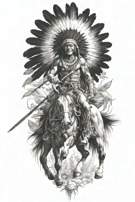 Native American Warrior Riding
