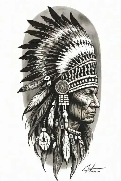 Native American Sleeve Tattoo Design