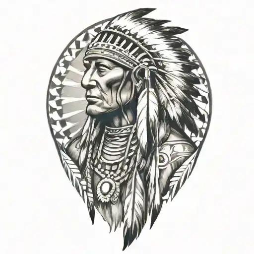 Native American Sleeve Tattoo Design