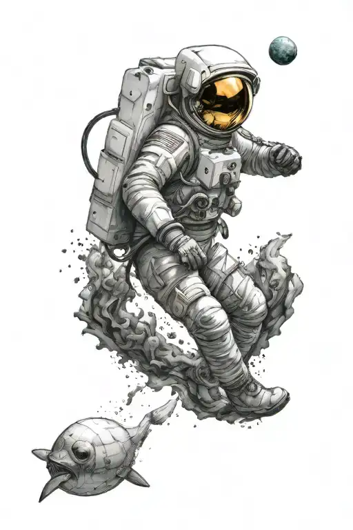Astronaut Under The Ocean